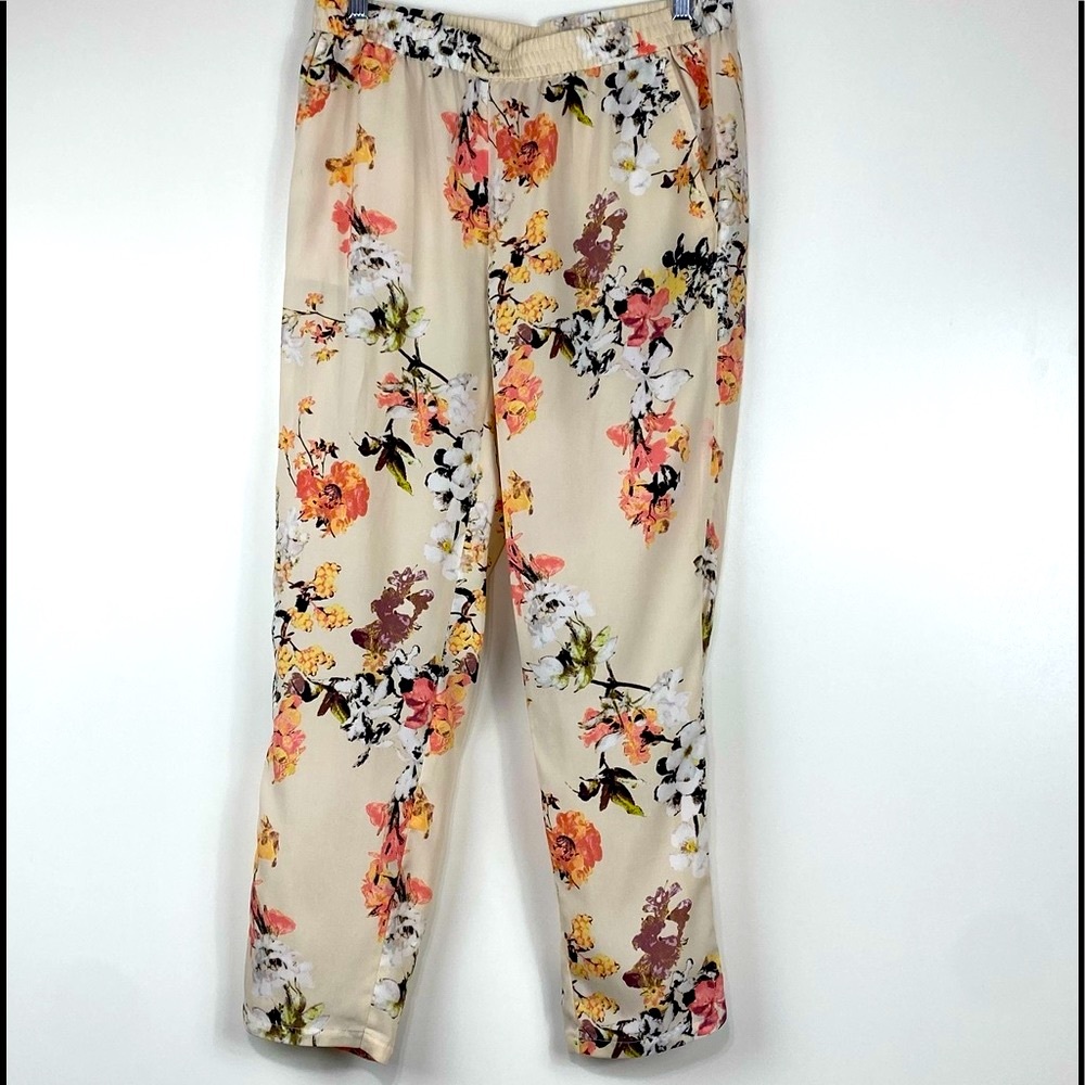 LOFT Pants Satin Floral Print Pants Size Small